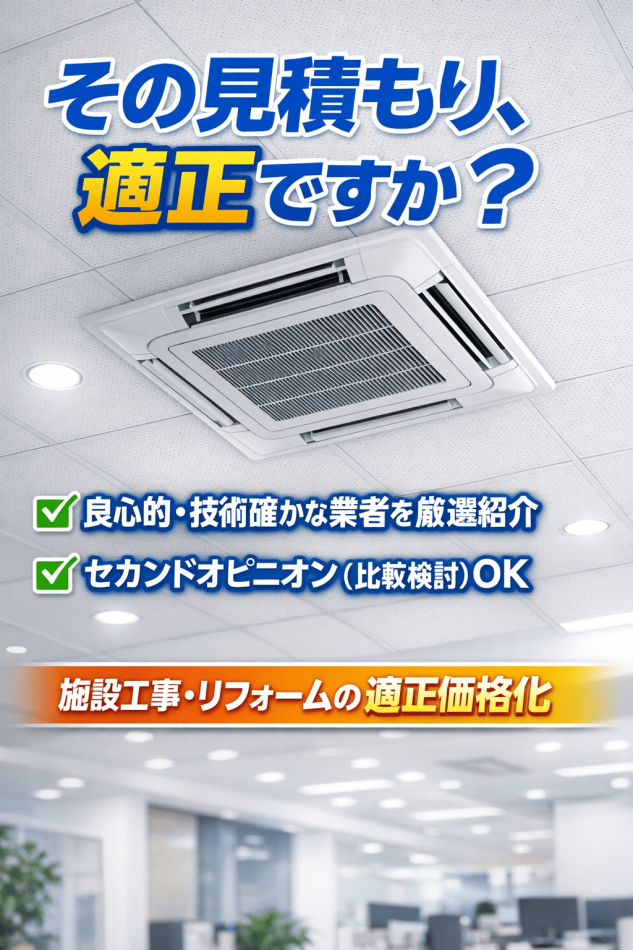 【適正価格】業務用エアコン設置・オフィス店舗リフォーム（優良業者紹介）