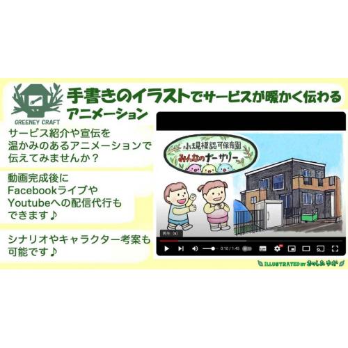 保育園などのサービス内容を手書きアニメーションCMにします