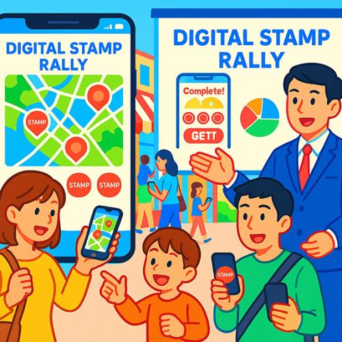 「地域をめぐる、人がつながる。 スマホで簡単！デジタルスタンプラリー」