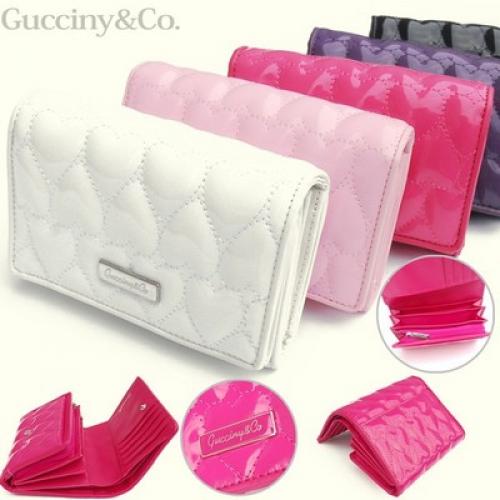 【Gucciny&Co エナメルハートキルティング コンパクト2つ折財布】