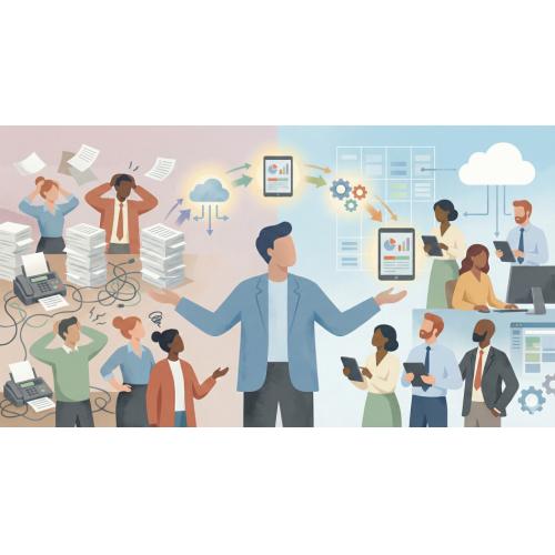 無駄な残業とFAXをゼロに！現場の混乱を解消する「業務フローのデジタル化」支援