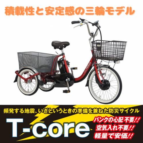 パンクしない・空気入れ不要の電動アシスト三輪自転車 安定走行 積載量たっぷり