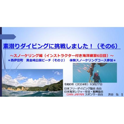 ７分ー素潜りダイビングに挑戦6ースノーケリング（インストラクター付き海洋練習6日