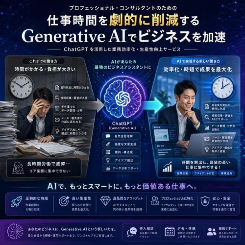 業務時間を劇的短縮！専門家のための生成AI（ChatGPT等）活用支援