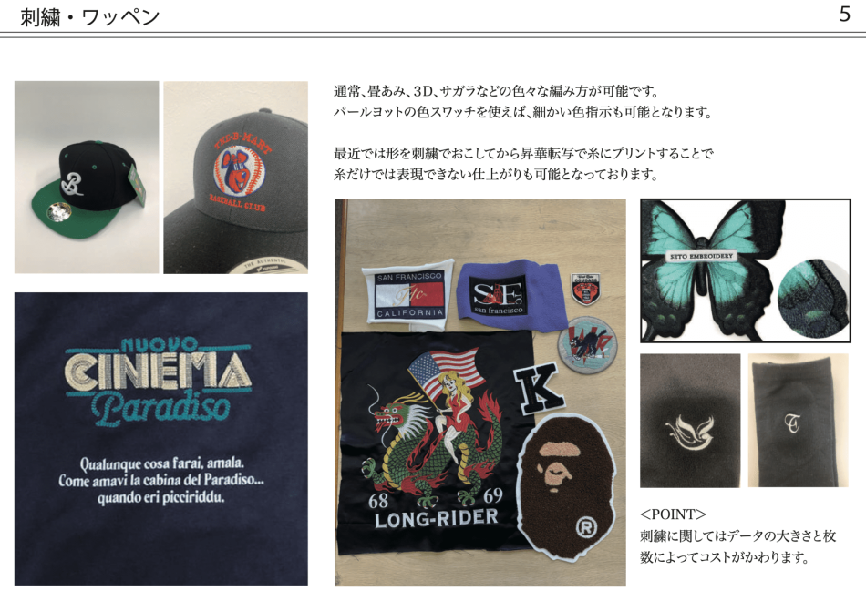 刺繍、ワッペン　